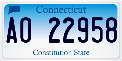 CT license plate AO22958