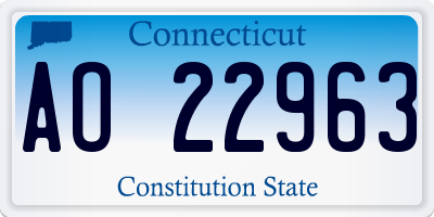 CT license plate AO22963