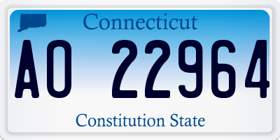 CT license plate AO22964