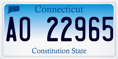 CT license plate AO22965
