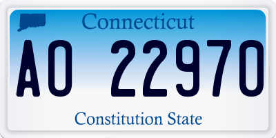 CT license plate AO22970