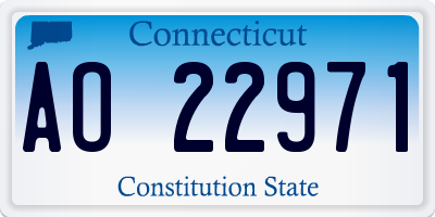 CT license plate AO22971