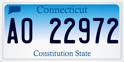 CT license plate AO22972