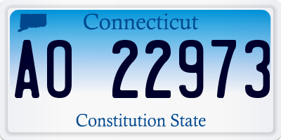 CT license plate AO22973