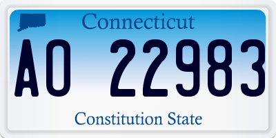 CT license plate AO22983