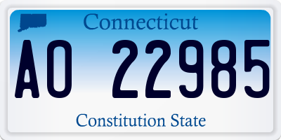CT license plate AO22985