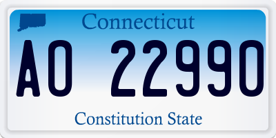 CT license plate AO22990