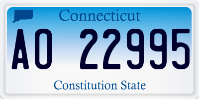 CT license plate AO22995