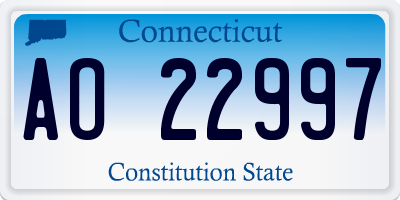 CT license plate AO22997