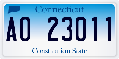 CT license plate AO23011