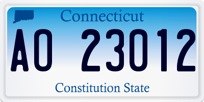 CT license plate AO23012