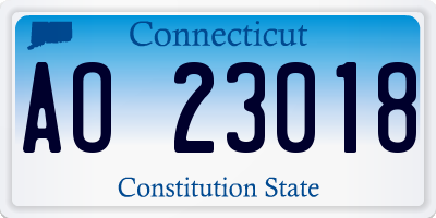 CT license plate AO23018