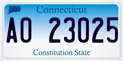 CT license plate AO23025
