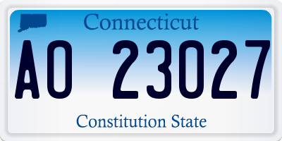 CT license plate AO23027