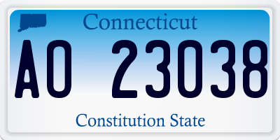 CT license plate AO23038