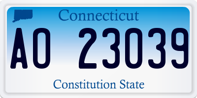 CT license plate AO23039