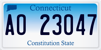 CT license plate AO23047