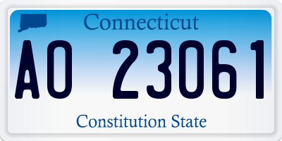 CT license plate AO23061