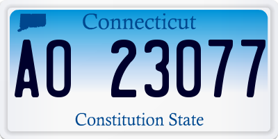 CT license plate AO23077