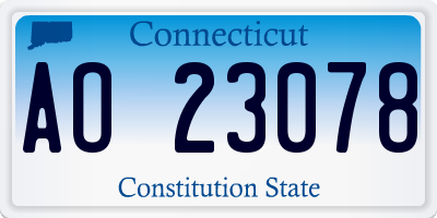 CT license plate AO23078