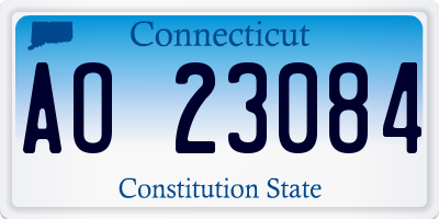 CT license plate AO23084
