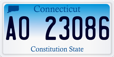 CT license plate AO23086