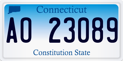 CT license plate AO23089