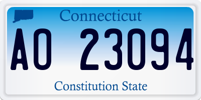 CT license plate AO23094