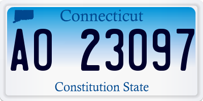 CT license plate AO23097