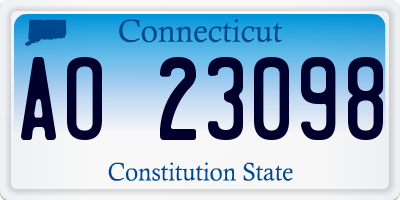 CT license plate AO23098