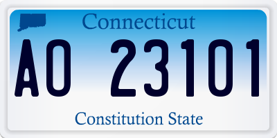 CT license plate AO23101