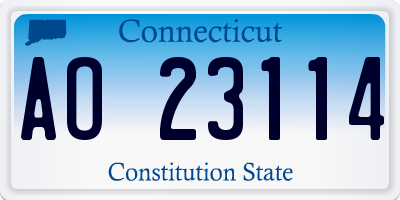 CT license plate AO23114