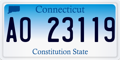 CT license plate AO23119