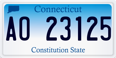 CT license plate AO23125
