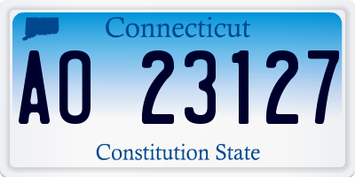 CT license plate AO23127