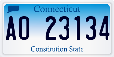 CT license plate AO23134