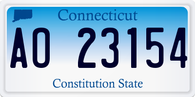 CT license plate AO23154