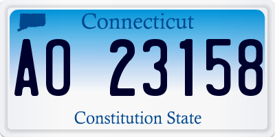 CT license plate AO23158