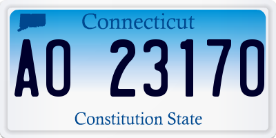 CT license plate AO23170