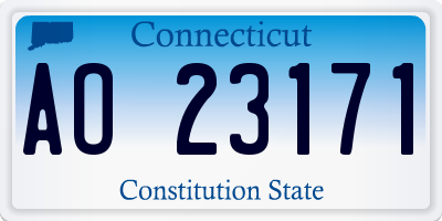 CT license plate AO23171