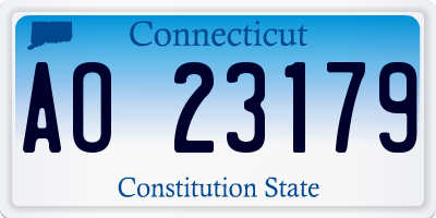 CT license plate AO23179