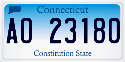 CT license plate AO23180