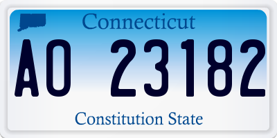 CT license plate AO23182