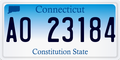 CT license plate AO23184