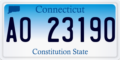 CT license plate AO23190