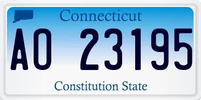 CT license plate AO23195