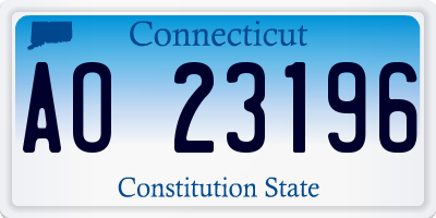 CT license plate AO23196