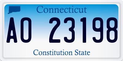 CT license plate AO23198