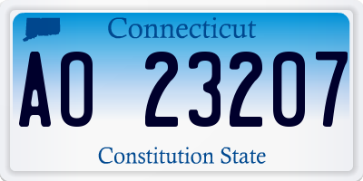 CT license plate AO23207