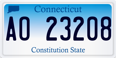 CT license plate AO23208